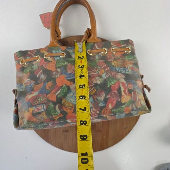Dooney and Bourke Candy Print Purse, Coated Canvas With Leather Accents Handbag - Picture 9 of 12